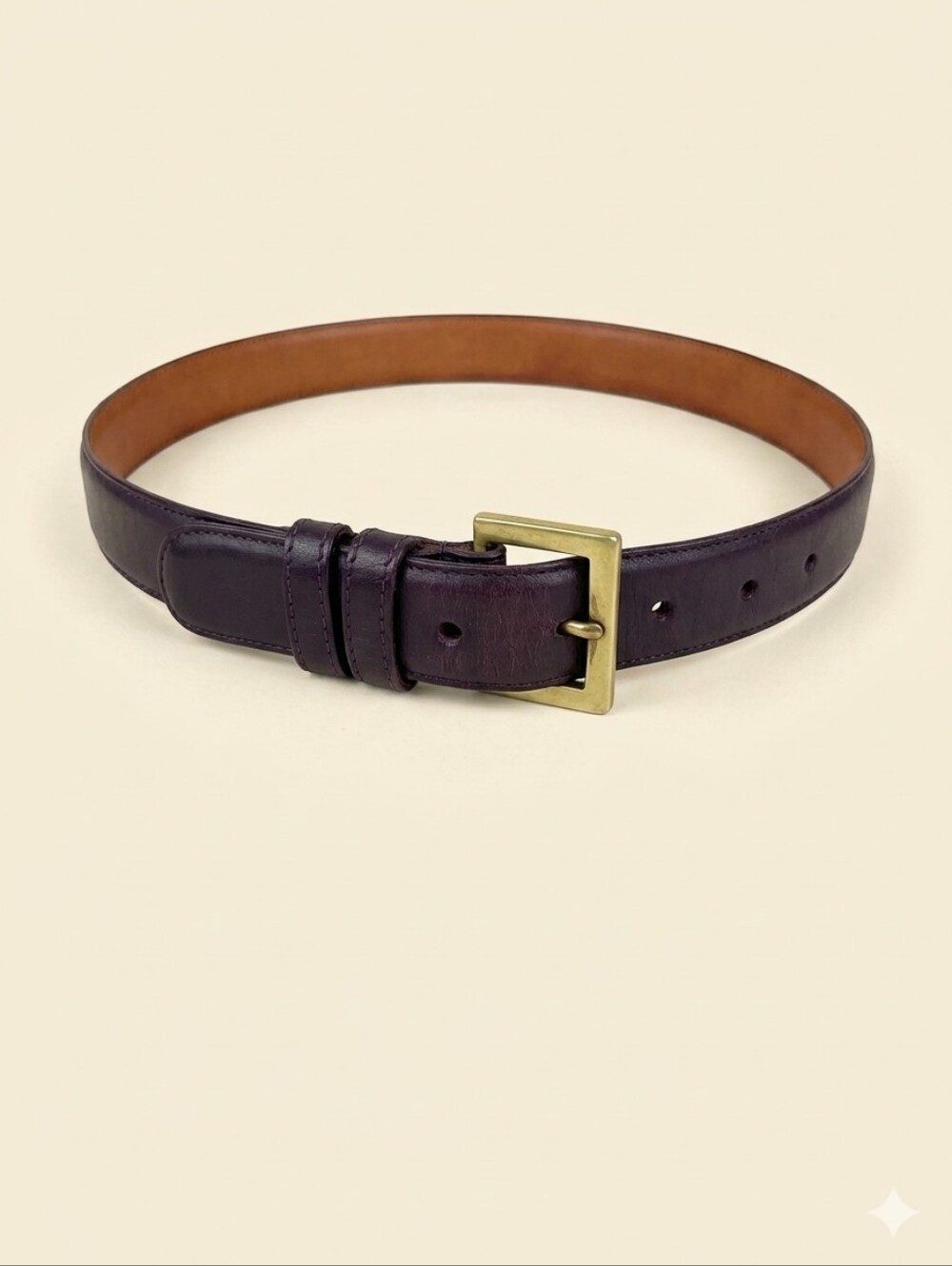 Vintage Coach Deep Maroon Glove-Tanned Leather Belt Size 32 Style 7609 NYC Made